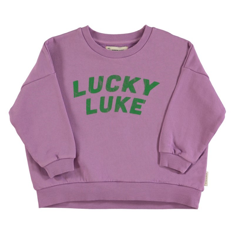 Piupiuchick - Bawełniana bluza z nadrukiem Unisex - Mauve w/ "lucky luke" print