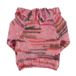 Piupiuchick - Dzianinowy sweter z ozdobnym kołnierzykiem - multicolor pink