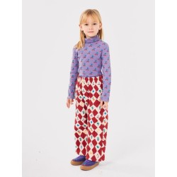 Bobo Choses - Pikowane spodnie z plisowaniem Kids Harlequin all over pants - red