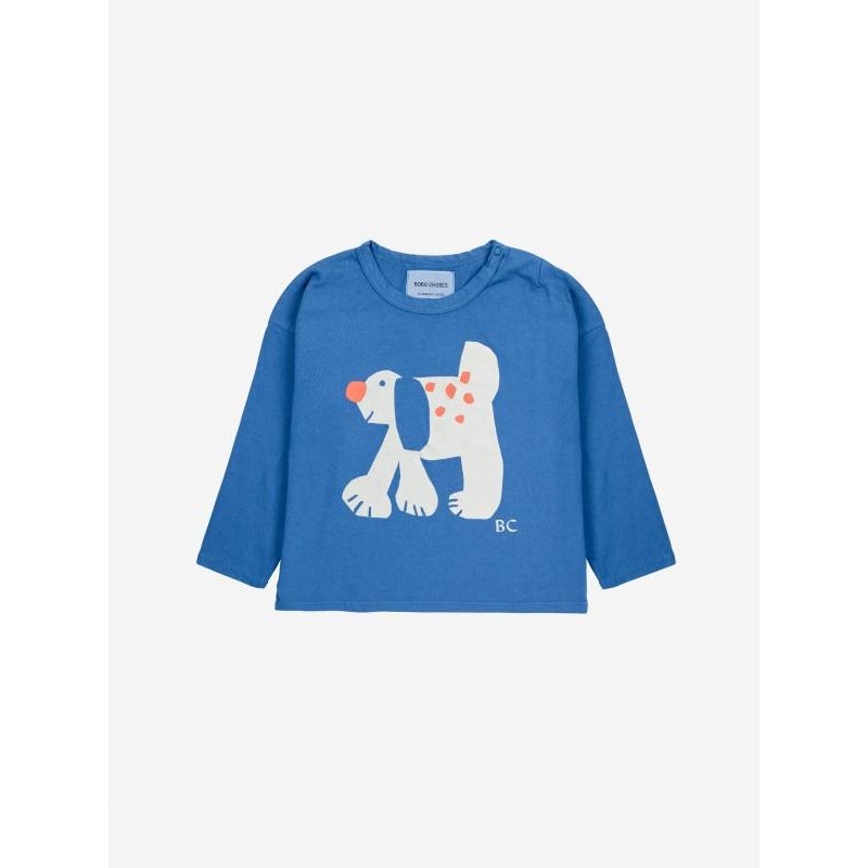 Bobo Choses - Bawełniany longsleeve z nadrukiem Baby Fairy Dog T-shirt - blue