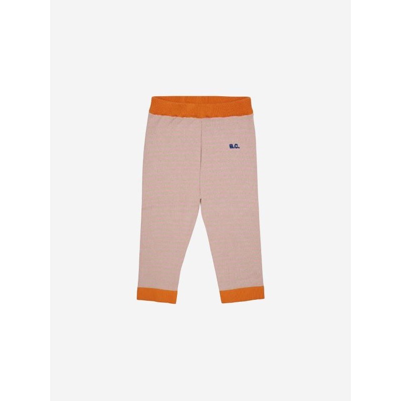 Bobo Choses - Spodnie dzianinowe Baby Stripes pants - pink