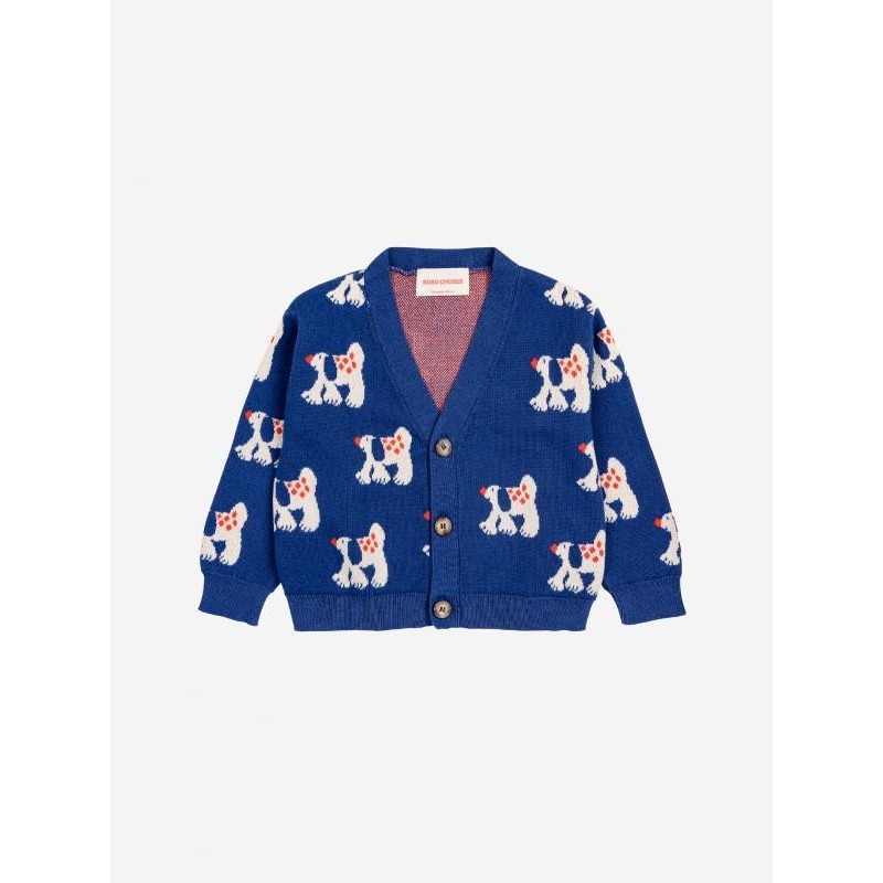 Bobo Choses - Dzianinowy kardigan z guzikami Baby Fairy Dog - navy blue