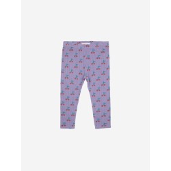 Bobo Choses - Legginsy w prążki Baby Cherry all over leggings - purple