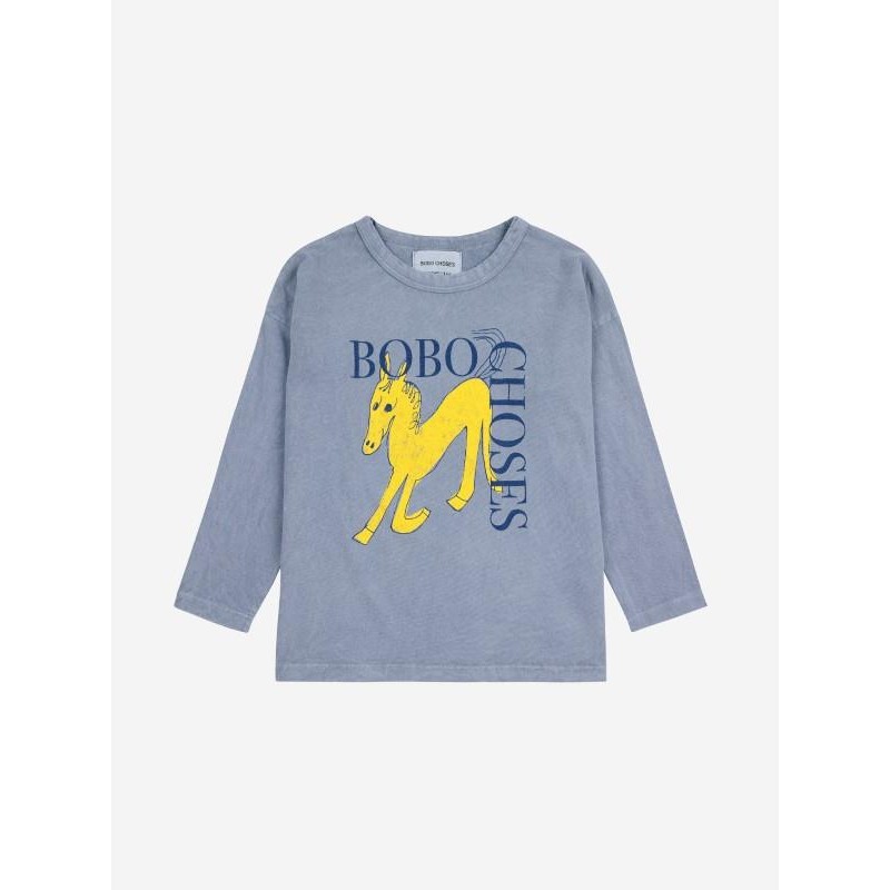 Bobo Choses - Bawełniany t-shirt z nadrukiem Kids Wonder Horse - grey