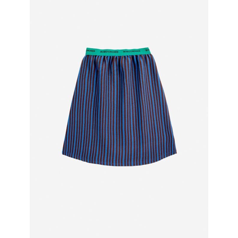 Bobo Choses - Prążkowana spódnica średniej długości Kids Bobo Choses stripes skirt - dark brown