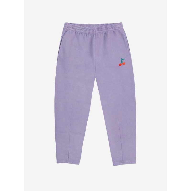 Bobo Choses - Spodnie dresowe z haftem Kids Bobo Cherry jogging pants - lavender