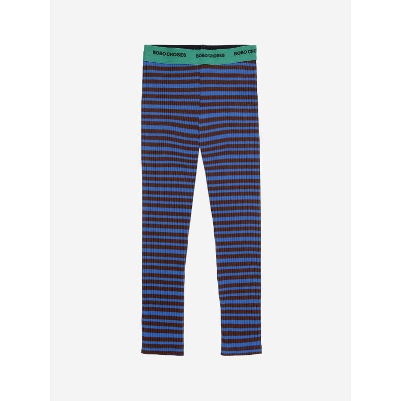 Bobo Choses - Legginsy w prążki Kids Ribbed stripes legging - dark brown