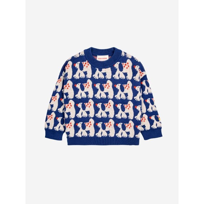 Bobo Choses - Żakardowy sweter z dzianiny Kids Fairy Dog all over jumper - offwhite