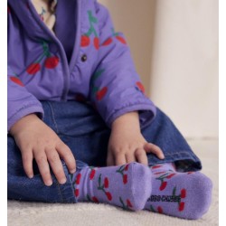 Bobo Choses - Skarpety Baby Cherry all over short socks - purple