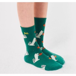 Bobo Choses - Skarpety Kids Hungry Squirrel all over long socks - dark green