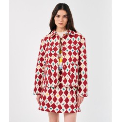 Bobo Choses - Plisowana spódnica mini Harlequin printed Adult - red