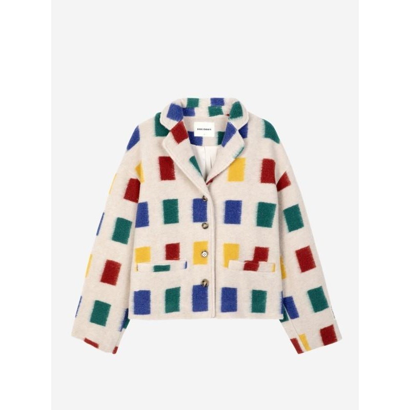 Bobo Choses - Kurtka żakardowa Color game print Adult - offwhite