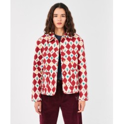 Bobo Choses - Krótka kurtka pikowana Harlequin printed Adult - red