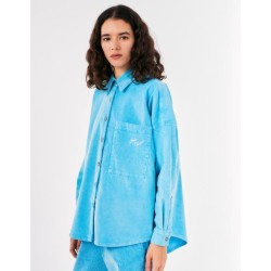 Bobo Choses - Sztruksowa koszula z haftem Embroidery Adult - light blue