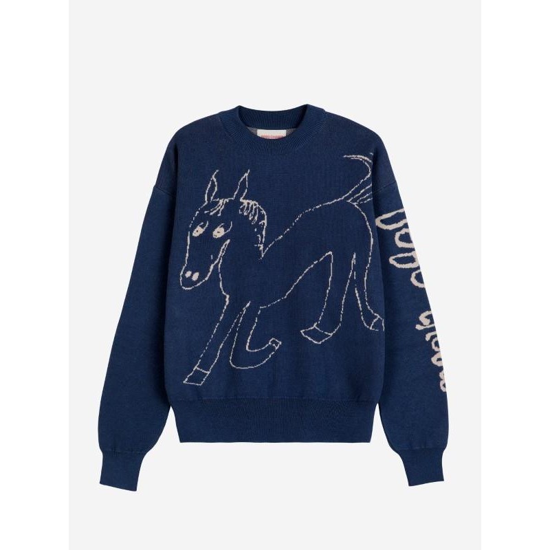 Bobo Choses - Sweter z bawełny organicznej Wonder Horse Adult - navy blue