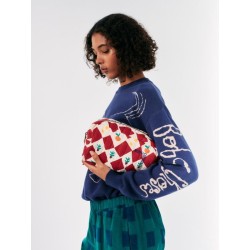 Bobo Choses - Pikowana kosmetyczka Harlequin printed pouch - red