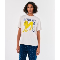 Bobo Choses - Bawełniany t-shirt z nadrukiem Wonder Horse Adult - offwhite