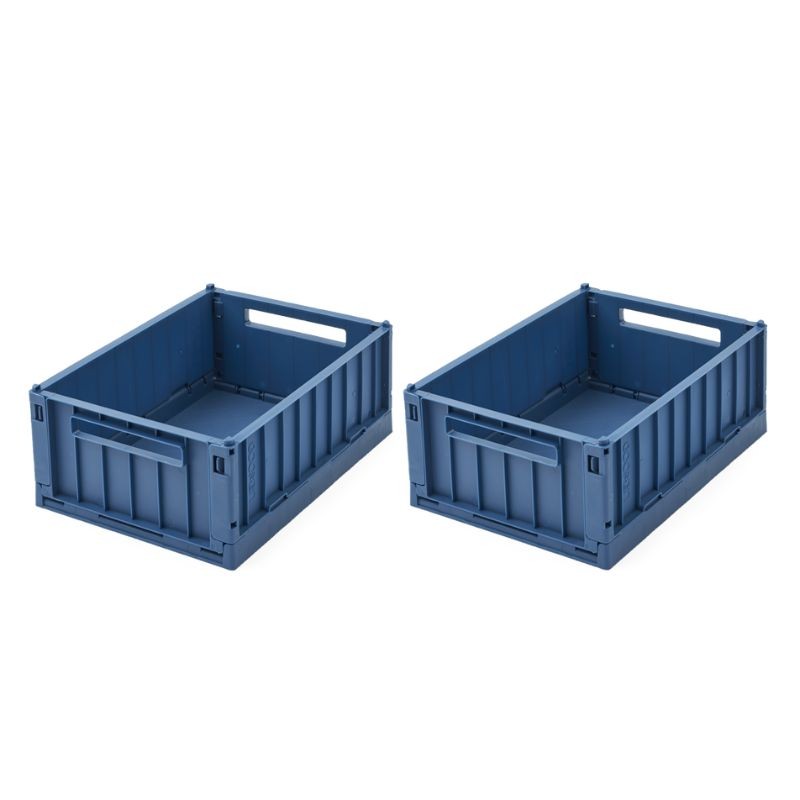 Liewood - Składana skrzynka do przechowywania Weston Storage Box S 2-pak - Indigo blue