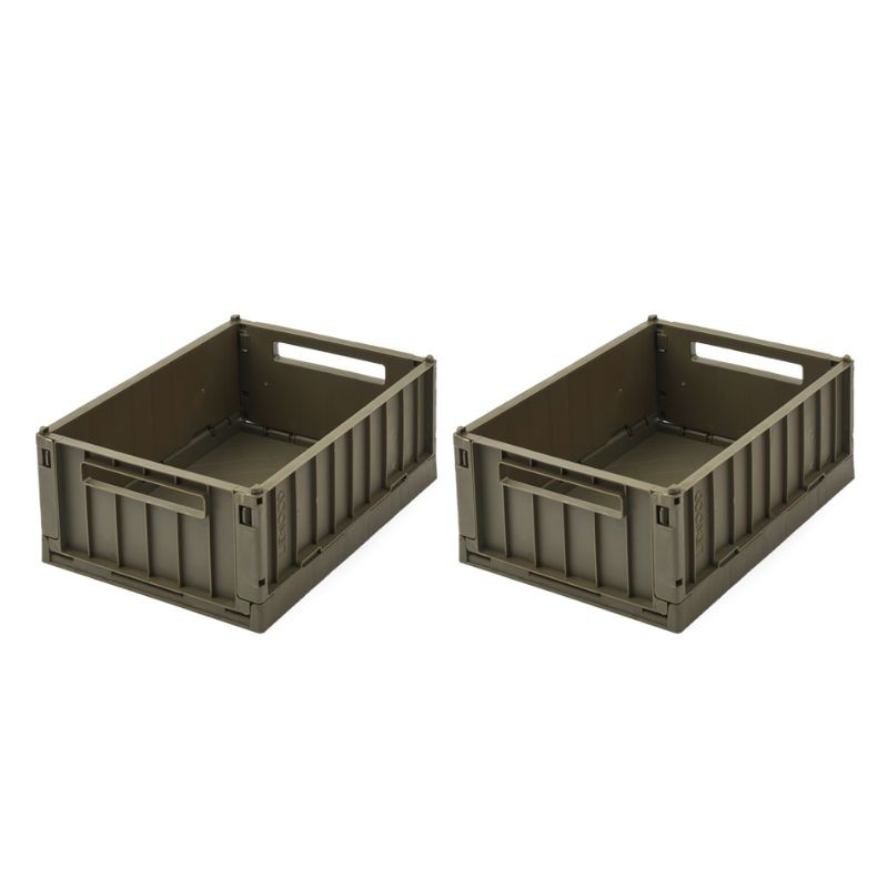 Liewood - Składana skrzynka do przechowywania Weston Storage Box S 2-pak - Army brown