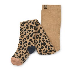 Liewood - Prążkowane rajstopy z miękkiego dżerseju Silva Tights - Mini leo oat/Oat