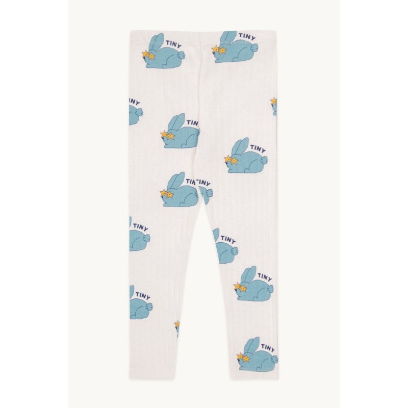 Tinycottons - Bawełniane legginsy dziecięce RABBITS - light cream heather