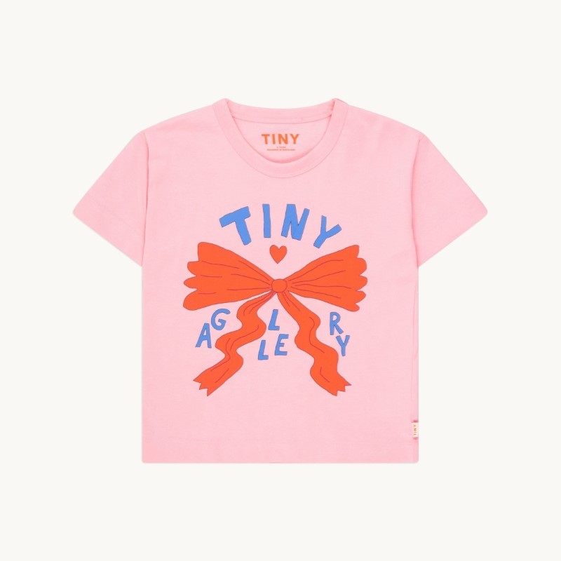 Tinycottons - Dziecięcy t-shirt z nadrukiem TINY BOW - peach