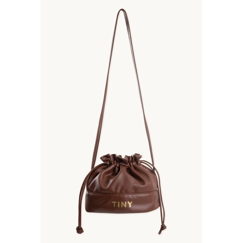 Tinycottons - Torebka na długim pasku SOLID BUCKET BAG - chocolate