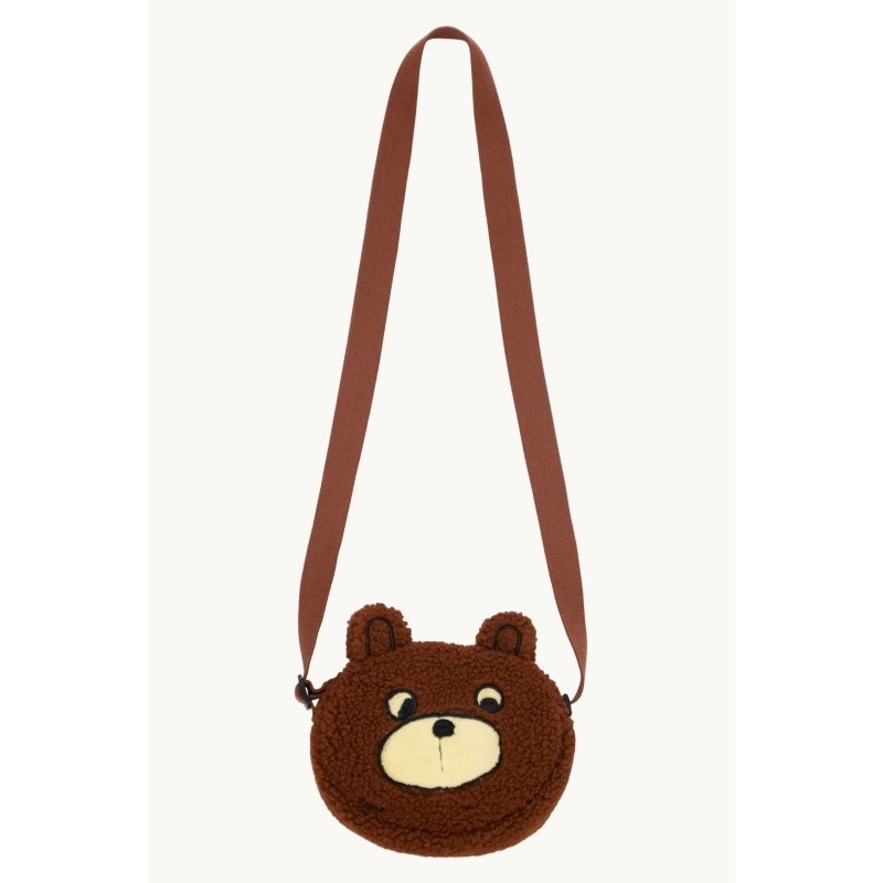 Tinycottons - Pluszowa torebka na długim pasku BEAR BAG - brown