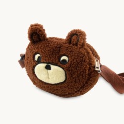 Tinycottons - Pluszowa torebka na długim pasku BEAR BAG - brown