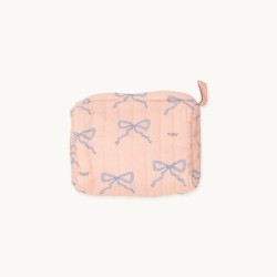 Tinycottons - Mała pikowana kosmetyczka BOWS SMALL POUCH - wild rose