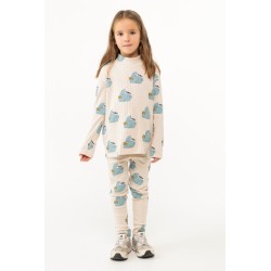 Tinycottons - Bawełniane legginsy dziecięce RABBITS - light cream heather