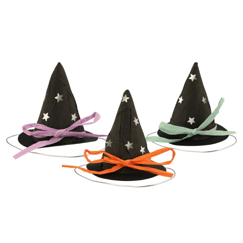 Meri Meri - Kapelusze czarownicy z niespodzianką Surprise Witch Hats, Haloween 3szt.