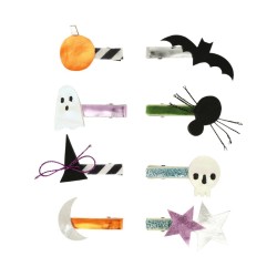 Meri Meri - Spinki do włosów 8szt. - Halloween Icons