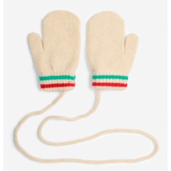 Bobo Choses - Dzianinowe rękawiczki z jednym palcem Baby Cherry knitted mittens - offwhite