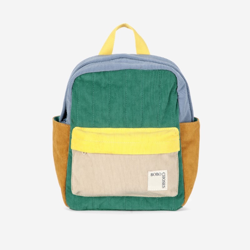 Bobo Choses - Sztruksowy plecak szkolny Color Block schoolbag - multicolor