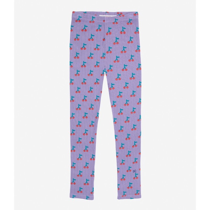 Bobo Choses - Legginsy w prążki Kids Bobo Cherry all over leggings - lavender