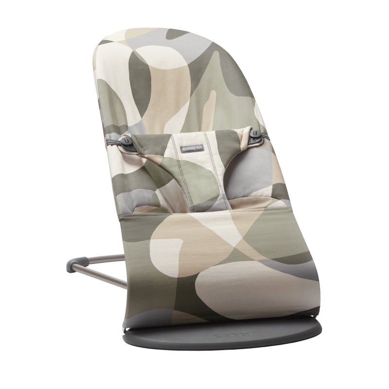 BABYBJORN - leżaczek BLISS COTTON, Khaki/Green Print