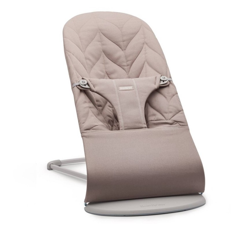 BABYBJORN -leżaczek BLISS Woven, Sand Grey (rama Light Grey, Petal Quilt)