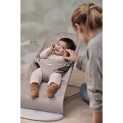 BABYBJORN -leżaczek BLISS Woven, Sand Grey (rama Light Grey, Petal Quilt)