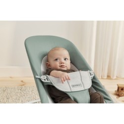 BABYBJORN - leżaczek BALANCE SOFT WOVEN/JERSEY - Jasnoszałwiowy/Szary