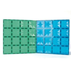 Cleverclixx - Klocki magnetyczne Big Plates Blue Green - 2 el.