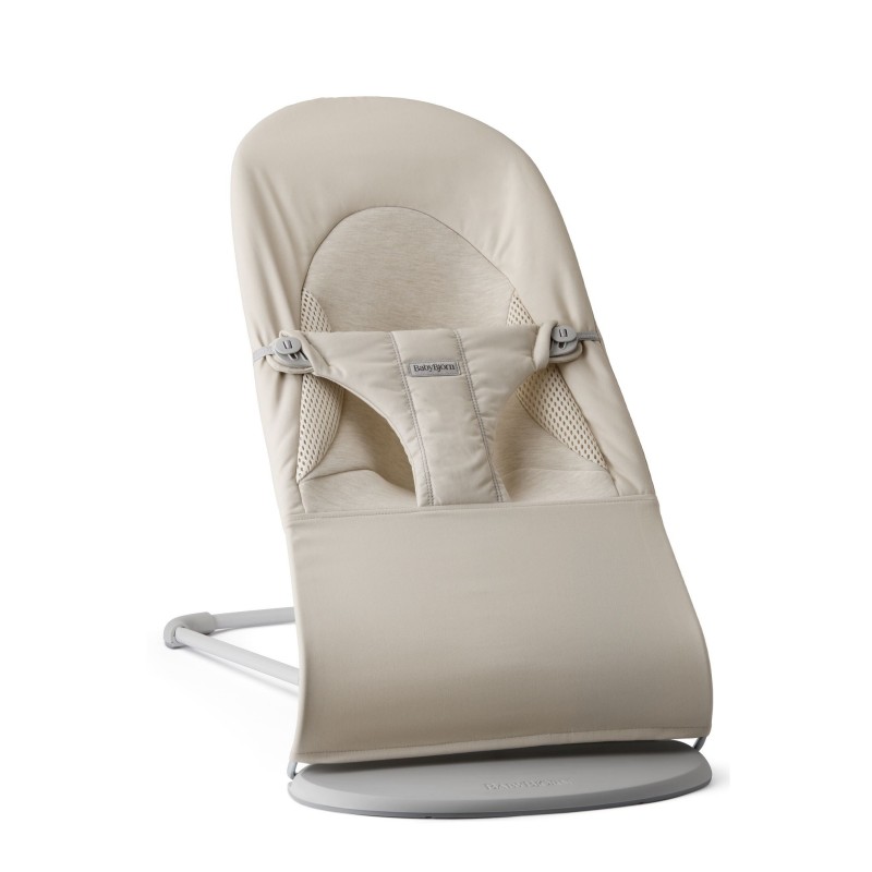 BABYBJORN - leżaczek BALANCE SOFT WOVEN/JERSEY Tri Fabric, Jasny Beż