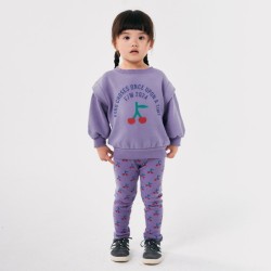 Bobo Choses - Legginsy w prążki Kids Bobo Cherry all over leggings - lavender