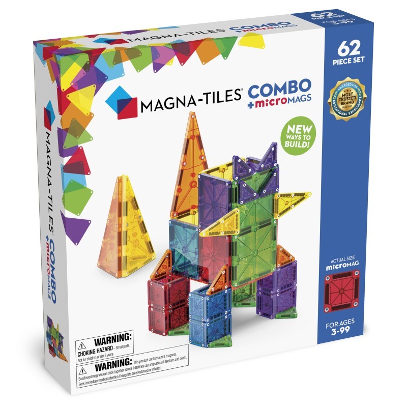 Magna Tiles - Klocki magnetyczne COMBO microMAGS 62el.