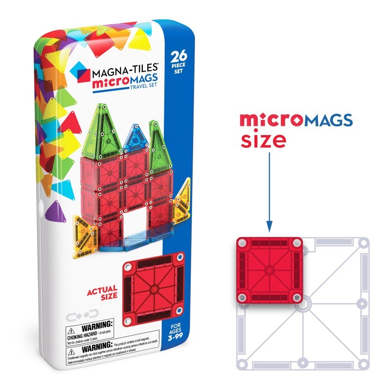 Magna Tiles - Klocki magnetyczne microMAGS Travel Set 26el.