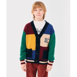 Bobo Choses - Dzianinowy kardigan z guzikami Kids B.C vintage color block - multicolor