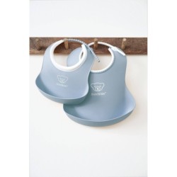 BABYBJORN - zestaw śliniaków mały/duży - Powder Blue