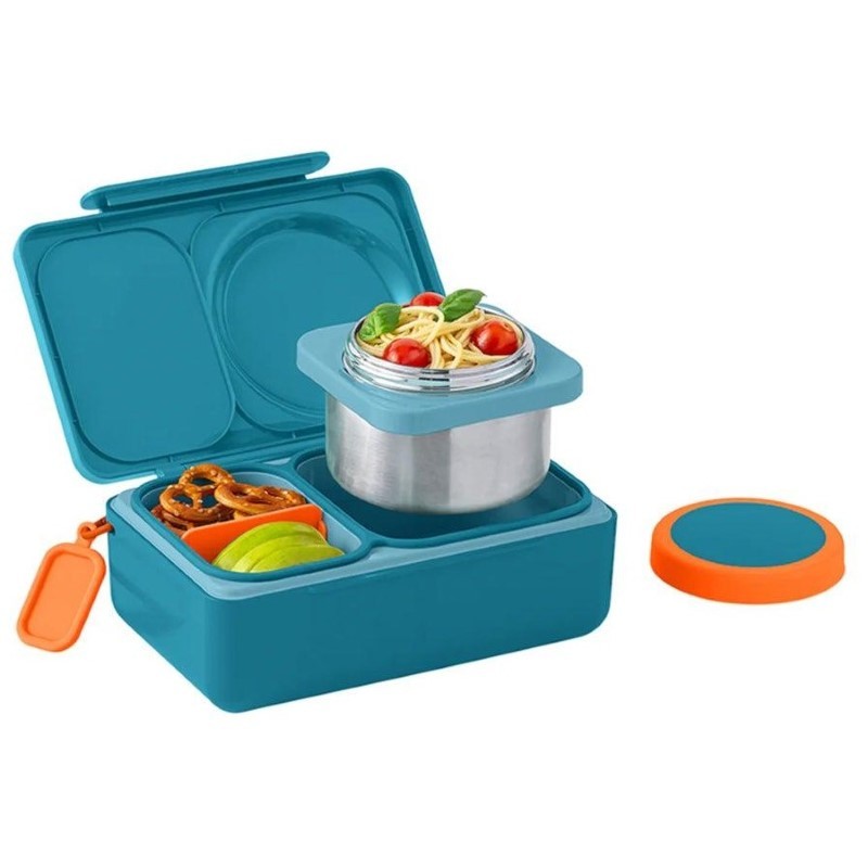 OmieBox Up - Lunchbox z termosem i przegródkami, teal green