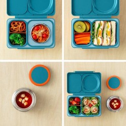 OmieBox Up - Lunchbox z termosem i przegródkami, teal green