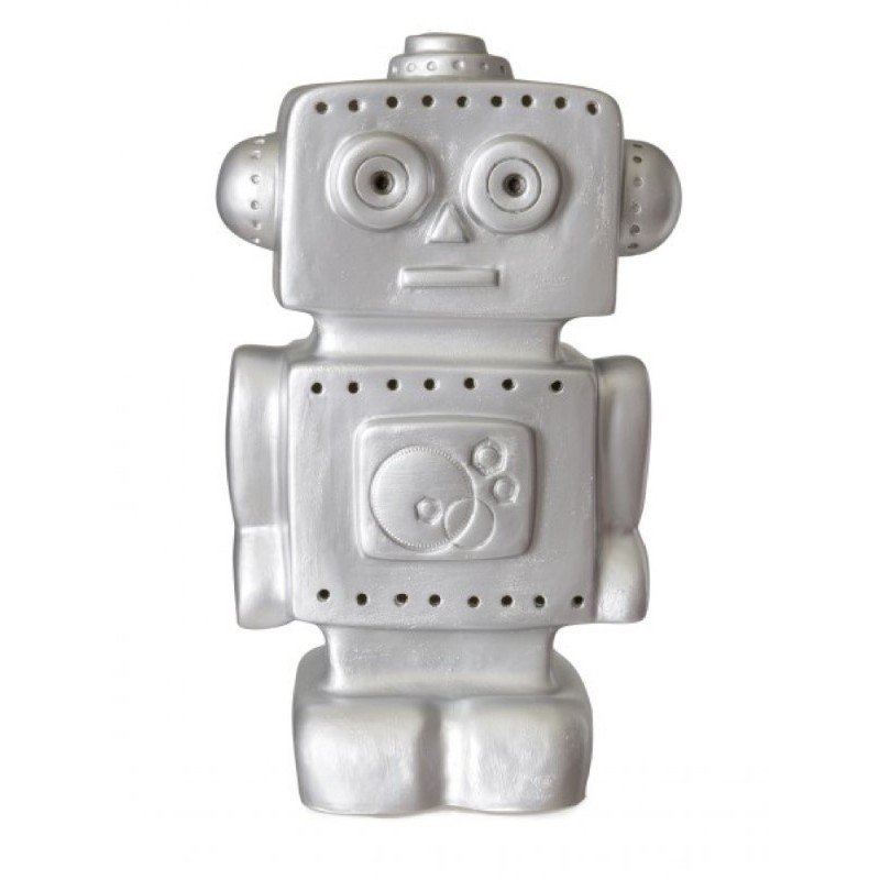 Egmont Toys - Ręcznie malowana lampka nocna LED - Robot, srebrna